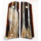 1911a1 pistol grips - handmade from 100% authentic genuine horn with brown marble color (1911A1_017)