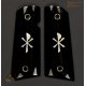1911A1 Grips From Genuine Black Water Buffalo Horn - Inlay "Chi Rho" White Bone