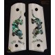 1911A1 prese dal bianco dell'osso - intarsio conchiglia di abalone verde - Custom text disponibile
