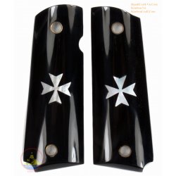 1911A1 From Genuine Water Buffalo Bone - Inlay Maltese Cross From White Mother Of Pearl