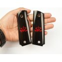 1911A1 From genuine black water buffalo horn - Embedded blood red hitman acrylic logo