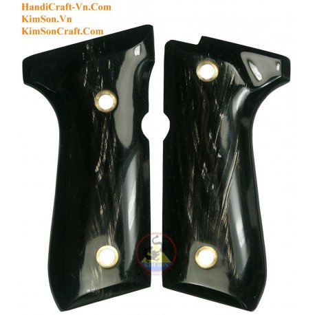 Beretta 92FS apertos - artesanais de chifre de búfalo de água preta genuína