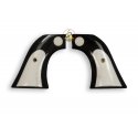 Revolver Ruger Grips - Buffalo Black Horn Embed White Bone Logo