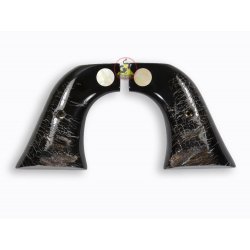 Revólver Ruger Grips - búfalo Cuerno negro escala incrustar logotipo blanco hueso