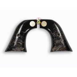 Revólver Ruger tenazes - Buffalo Horn preto escala incorporar logotipo de osso branco