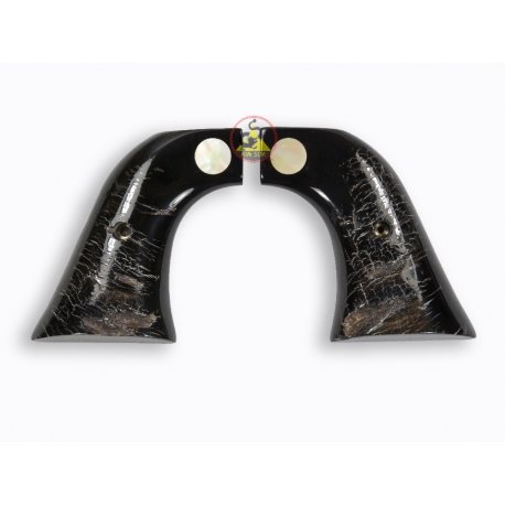 Revólver Ruger Grips - búfalo Cuerno negro escala incrustar logotipo blanco hueso
