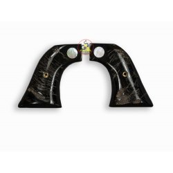 Revólver Ruger Grips - búfalo negro cuerno incrustar logotipo de abulón