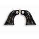Revolver Ruger Grips - Buffalo Black Horn Embed Abalone Logo