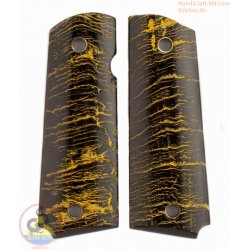 1911a1 gun grips - 100% authentic genuine black horn with yellow paint