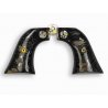 Revolver Ruger Grips - Buffalo corno nero scala incorporare Abalone Logo