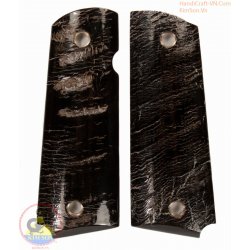 1911a1 gun grips - 100% authentic genuine black horn with natural vein (1911A1_004)