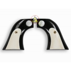 Revólver Ruger apertos - Buffalo Horn preto incorporar branco osso e mãe de pérola logotipo