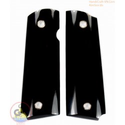 1911a1 gun grips - 100% authentic genuine black horn with natural vein (1911A1_005)
