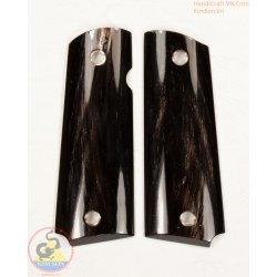 1911a1 pistol grips - Handmade from 100% authentic genuine black horn with natural white streaks (1911A1_006)