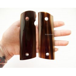 1911a1 pistol grip - Handmade from Cattle Horn With light Transparent Brown Color