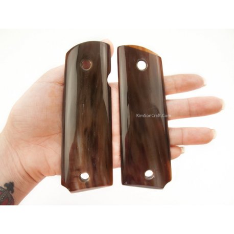 1911a1 pistol grip - Handmade from Cattle Horn With light Transparent Brown Color