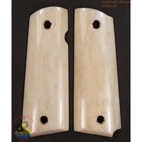1911a1 pistol grips - Handmade from 100% authentic genuine marble buffalo bone (1911A1_011)