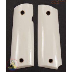 1911a1 pistol grips - Handmade from 100% authentic genuine white buffalo bone (1911A1_012)